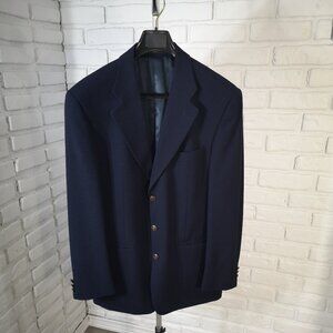 Distinction Jackson Men's Size 40R Made in Canada Navy Lined Wool Sports Coat